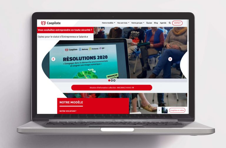 Coopilote site internet - vue sur ordianteur