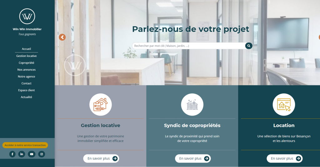 Win Win Immobilier Gestion locative - notre page d'accueil